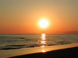 Sunset on the beach of Marina of Pietrasanta