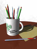 Cup with pencils