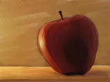 Red apple on wood